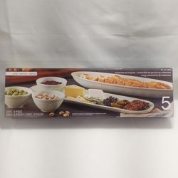 Melamine Beaded Serving Set 5-Piece