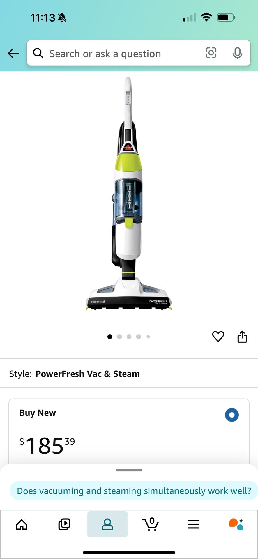 Bissell PowerFresh Vac & Steam All-in-One Vacuum and Steam Mop, 2747A