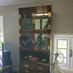 Henredon Campaign 1970's Display Cases