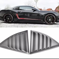 Fits 10-15 Chevy Camaro XE Window Louvers Scoops Cover Pair Matte Black PP