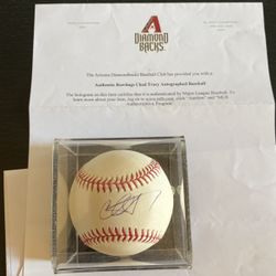 2001 Chad Tracy Diamondbacks 3B Autographed Baseball W Cert