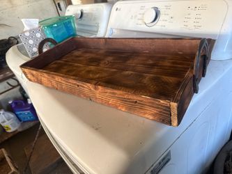 Rust tray with horse shoes