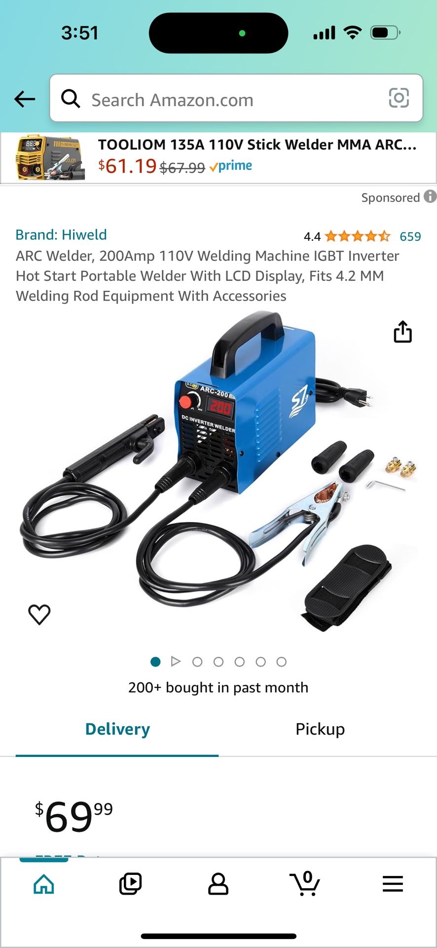 ARC Welder, 200Amp 110V Welding Machine IGBT Inverter Hot Start Portable Welder With LCD Display, Fits 4.2 MM Welding Rod Equipment With Accessories