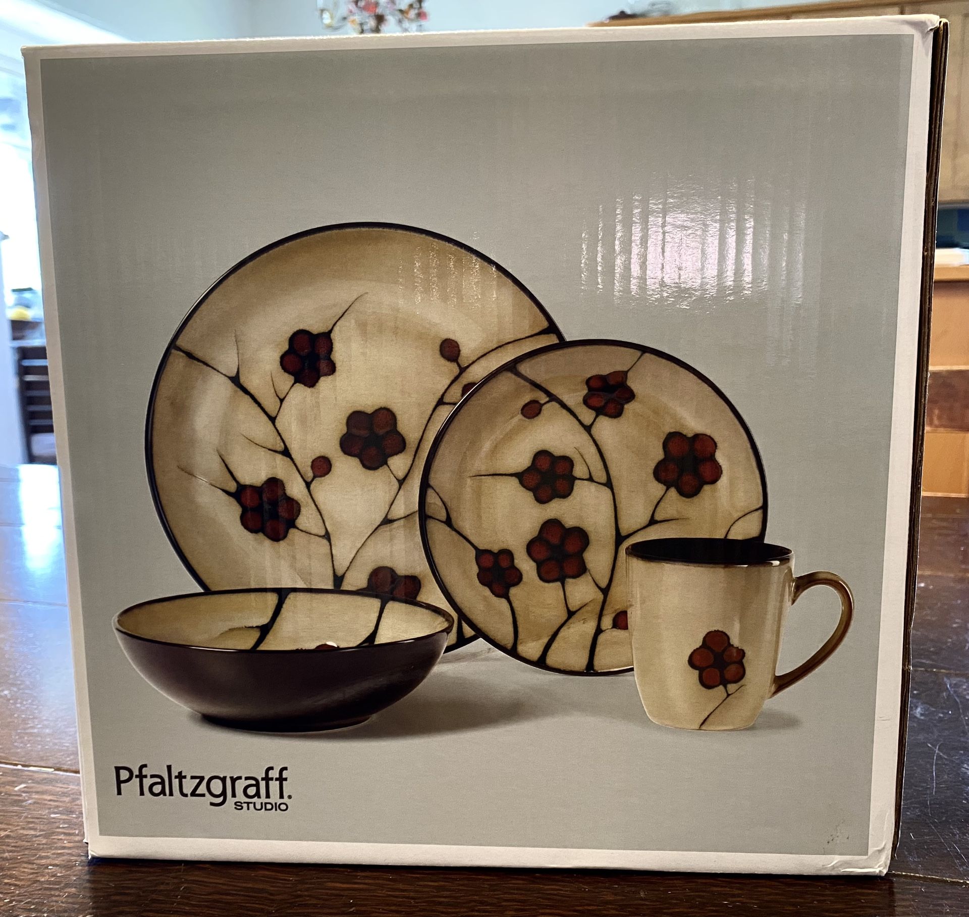 PFALTZGRAFF New 16 pce. setting Studio Aster Dinner & Desert Plate, Bowl & Cup
