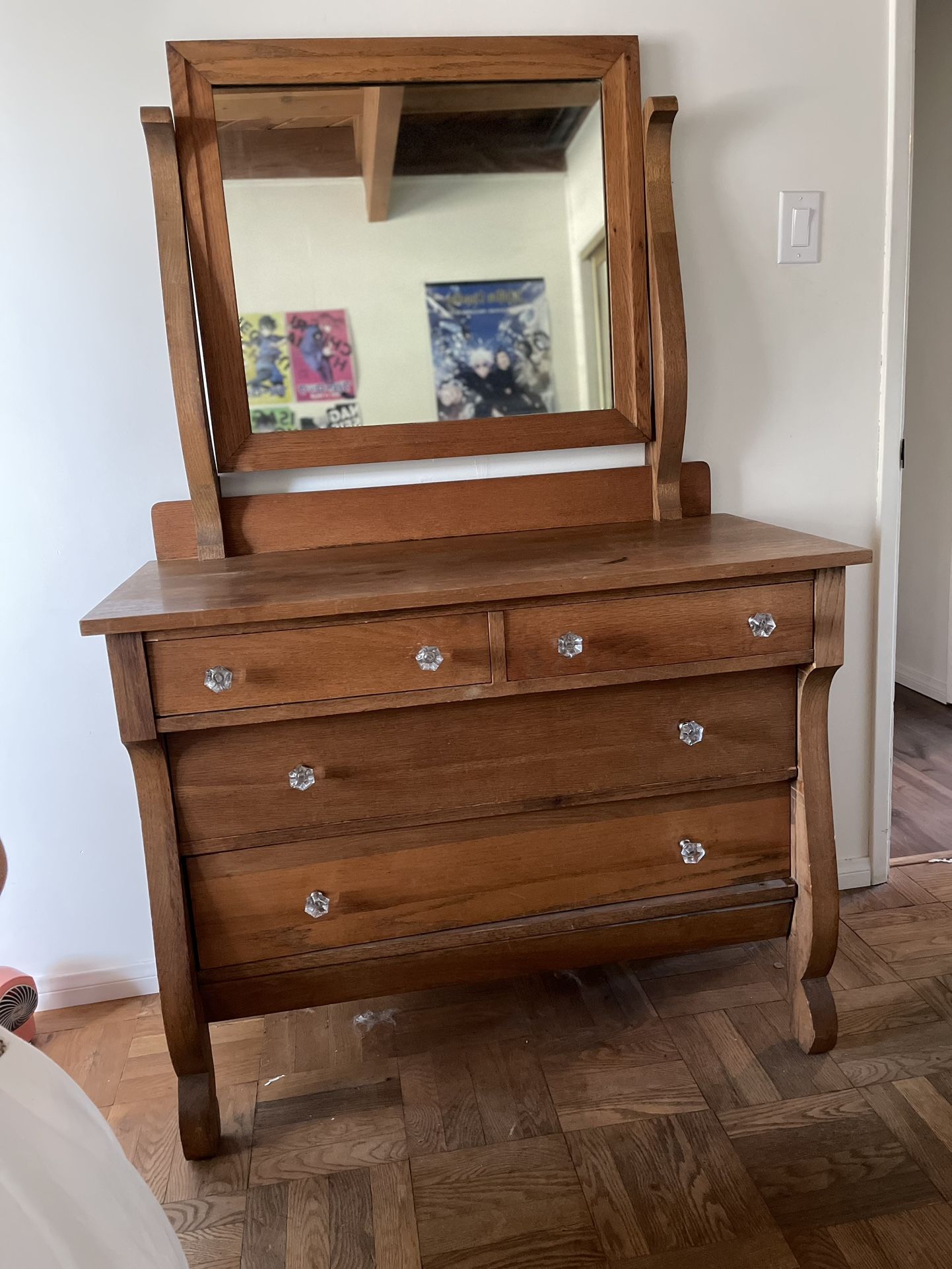 Wood Dresser With Mirror
