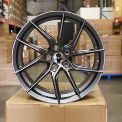 New 18 Inch Y-Spoke Style Wheels 18x8 ET35 5x114.3 Satin Gunmetal Rims Set of 4