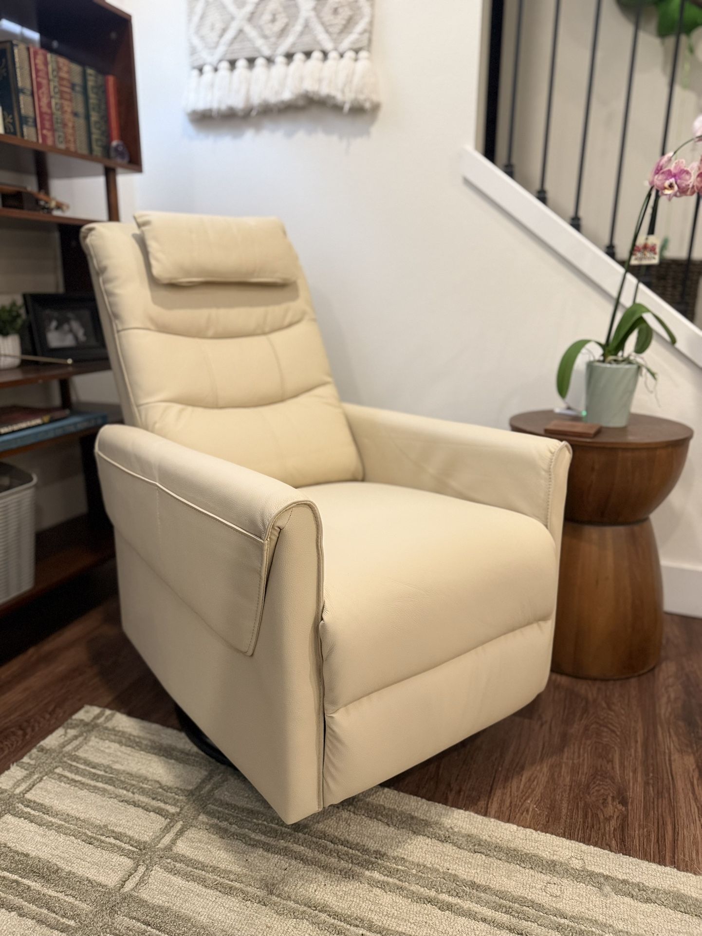 Brand New Leather Swivel, Glider Recliner 