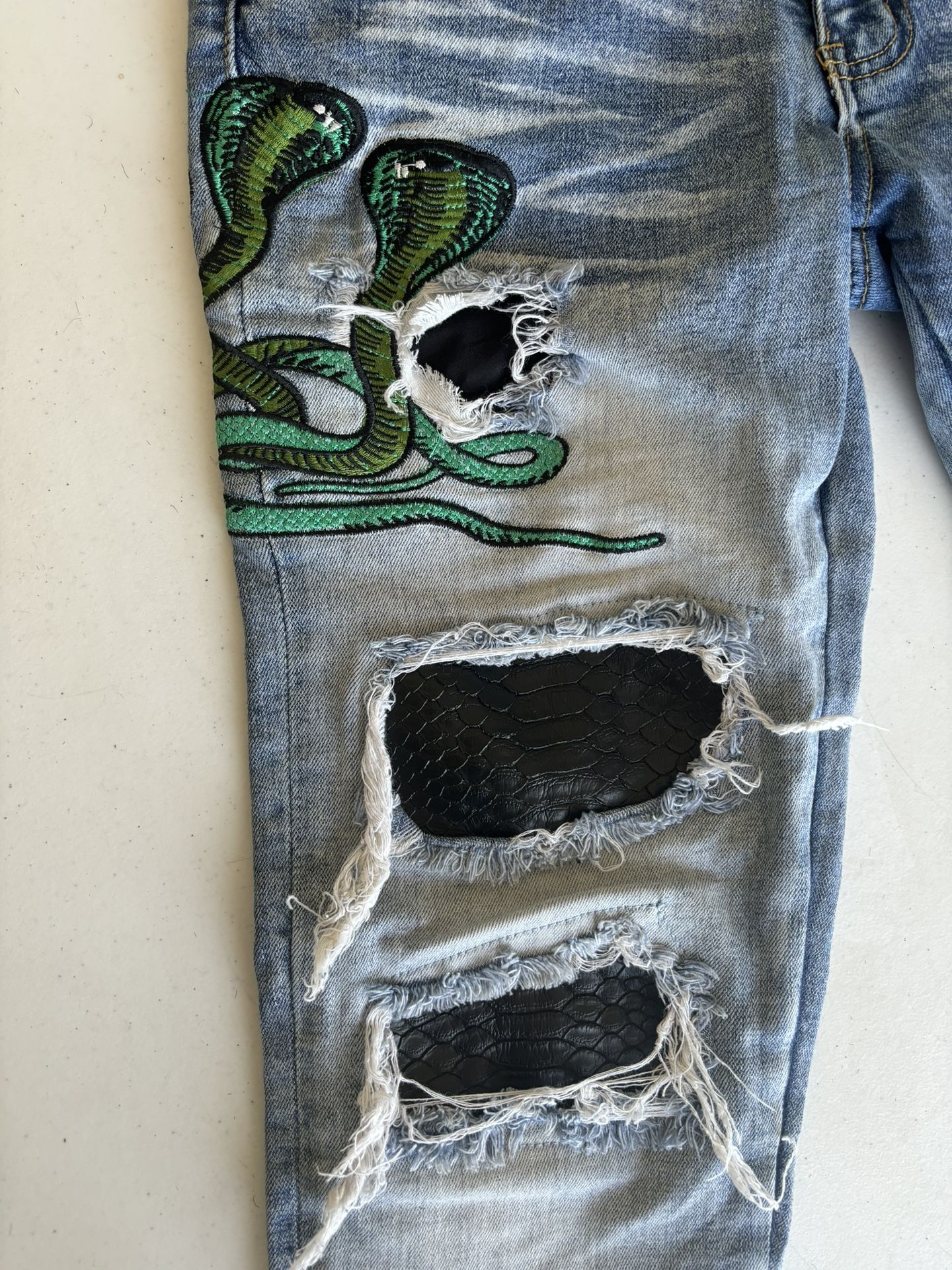 Snake Patch Jeans Glitter Amiri Snake Patch AMIRI GLITTER SNAKE