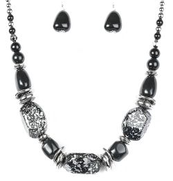 Black beaded necklace