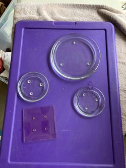 4 Glass candle plate holders