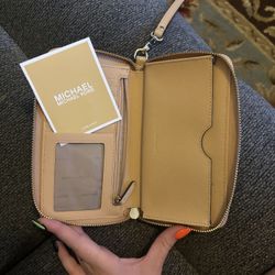 Michael Kors Wristlet Genuine Leather Wallet