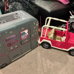 Our Generation RV Camper Travel Trailer and Jeep