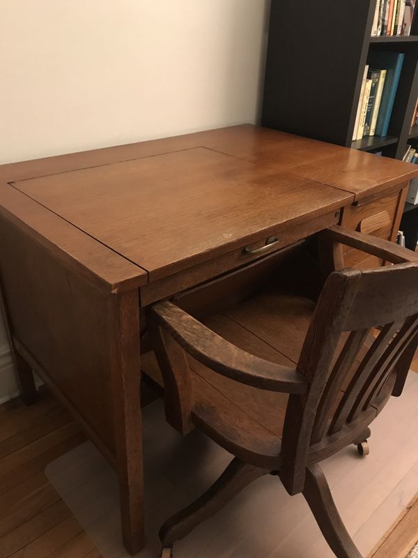 Vintage Typewriter Desk And Chair For Sale In Newton Ma Offerup