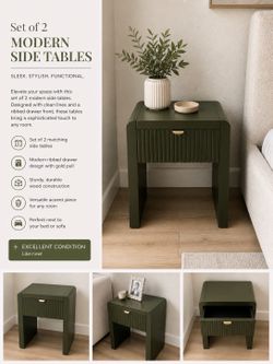 Modern west elm green side tables