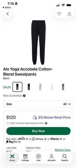 Alo pants size s
