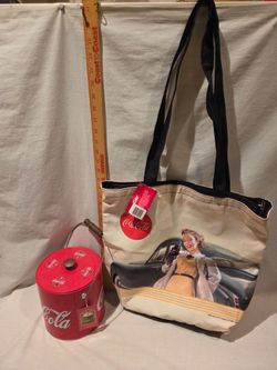 "Coca-Cola" VTG collectables lot of 2, ice bucket and a tote bag