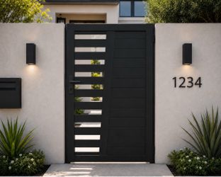 California Gate 54 in. x 72 in. Black Aluminum Gate