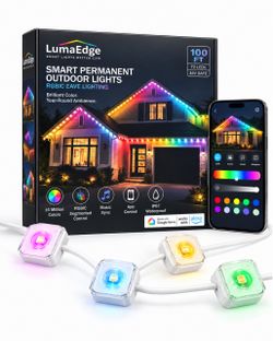 Permanent Outdoor Lights , 100ft RGBIC Outdoor Lights with 100 Modes 16 Million Colors, IP67 Waterproof for Outdoor, Patio, Deck, Backyard & Garden, W