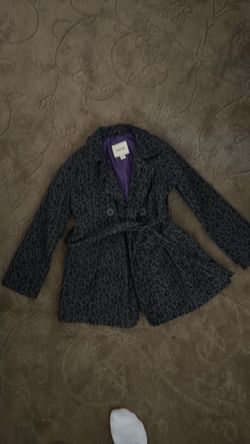 Girls Leopard Print Belted Coat