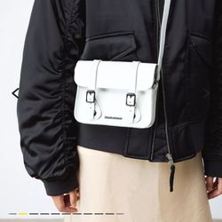 Dr Martens Leather Satchel Crossbody Bag White 