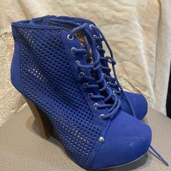 Qupid Blue Heels