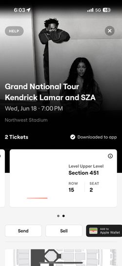 Kendrick Lamar And SZA tickets. 