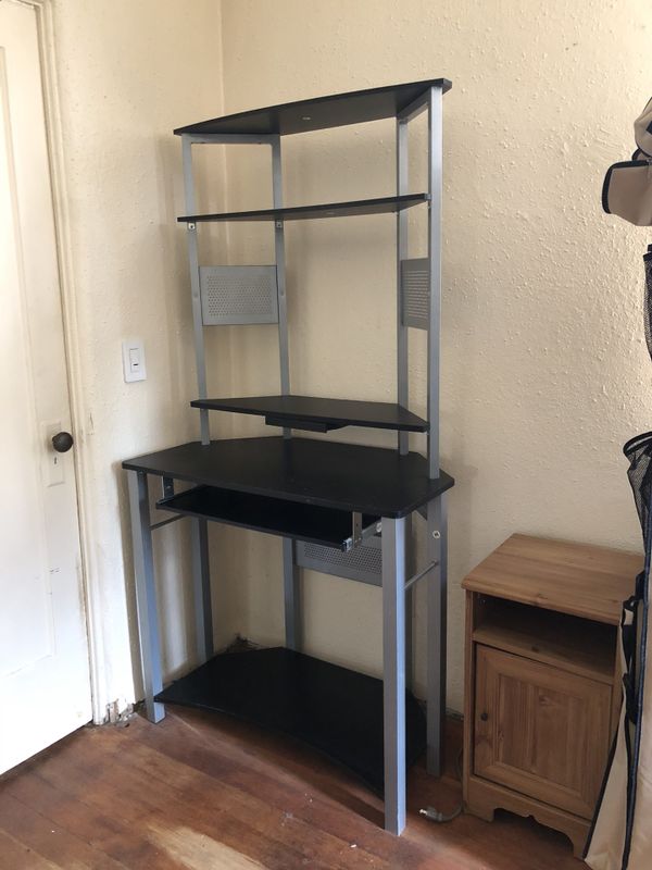 Corner Tall Computer Desk Shelf Shelves Keyboard Tray For In Corner Tall Computer Desk Shelf Shelves Keyboard Tray For In Portland Or Offerup