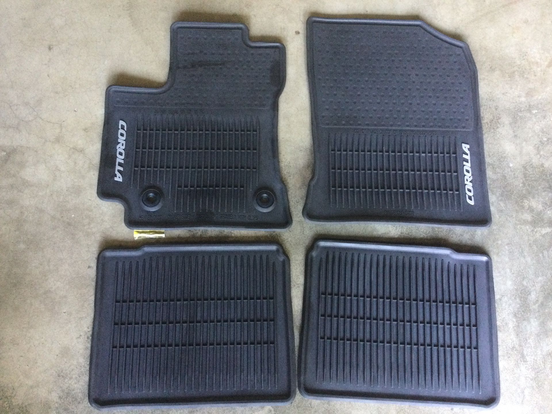 Genuine OEM Toyota Corolla All Weather Floor Mats 