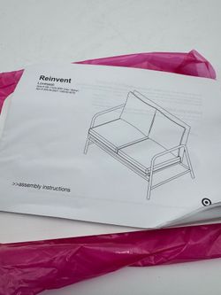 Loveseat with Double Cushions Gray - Room Essentials™: Steel Frame, Water-Repellent