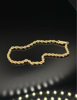 14k yellow gold rope bracelet