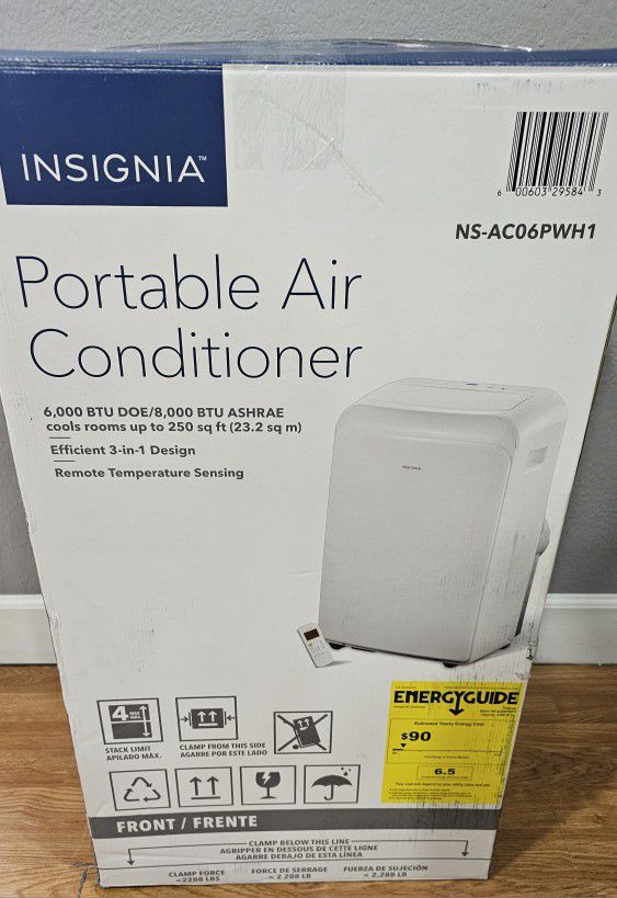 portable air conditioner 10k btu insignia 250 sqft 