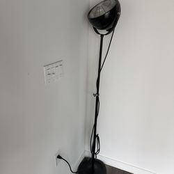 IKEA SVARTNORA Black Steel Floor lamp with Adjustable Height