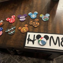 Mickey Disney Inspired Home Sign With Interchangeable Heads 
