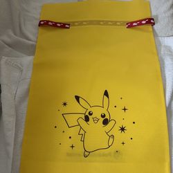 Pikachu Pokemon Center Pull Draw String Tote Bag 24”x15.8” Nintendo Shopping New