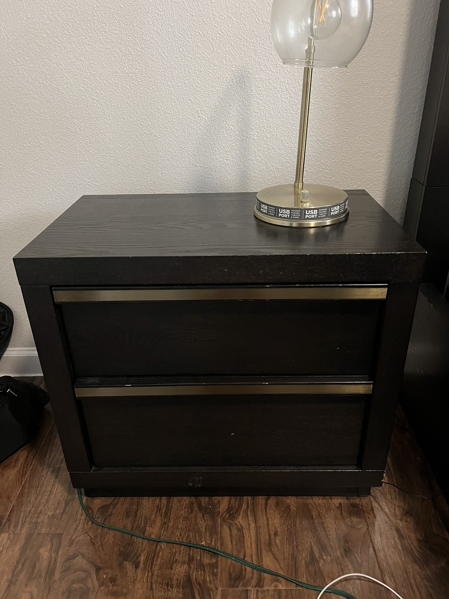 Dark Brown & Gold Dresser + Nightstand Set  Modern, Solid - joarbit.com