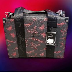 NWT Ed Hardy Black and Red Tote / Crossbody Purse