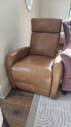 Brown Faux Leather Recliner Chair