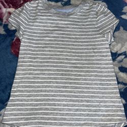 Grey White Stripped Top 