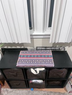 Black IKEA cube shelf