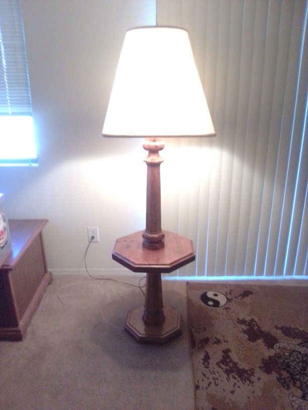 Vintage Wood  Table Lamp 