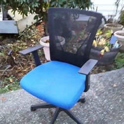 Office Desk Chair Mesh Blue Fabric Computer Laptop Gaming Pc 