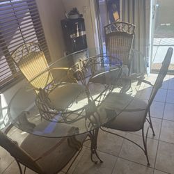 Glass Dining Room Table With Chairs And More!