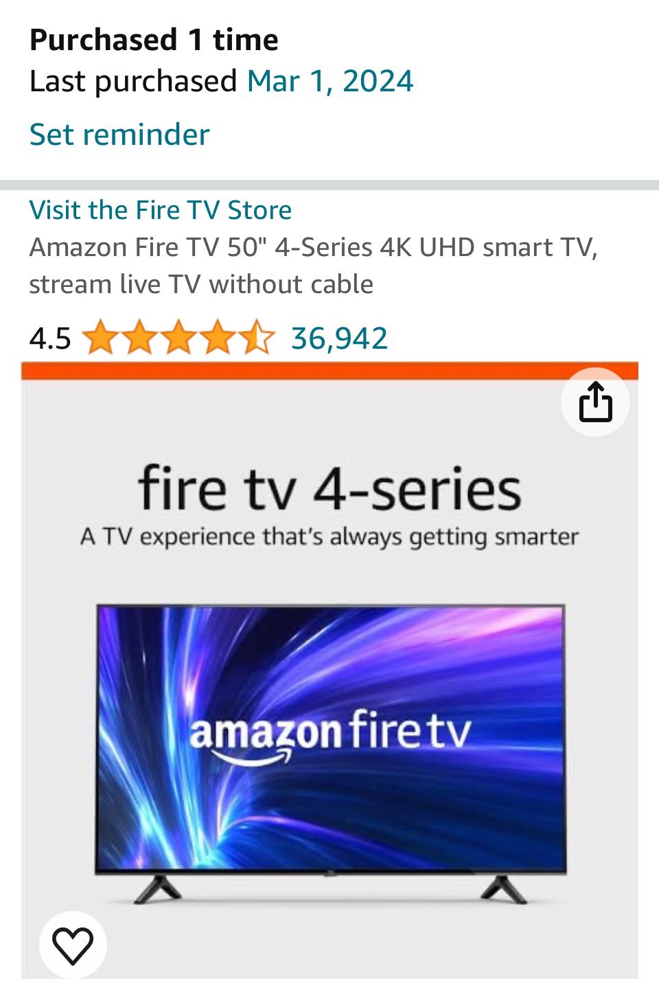 50 Inches Amazon Fire TV - Unopened New BOX