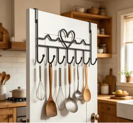 Over The Door with 7 Hooks, Over Door Hanger for Coat, Towel, Bag, Robe