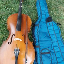 cello with bow 