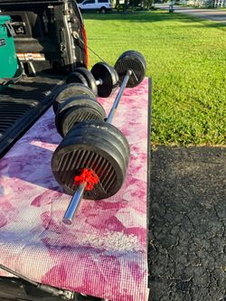 Weight Set Includes Barbell With Quick Locking Collars and Dumbbell Handles