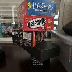 Board Game: Password, Respond, Jinga, and Cards Against Humanity