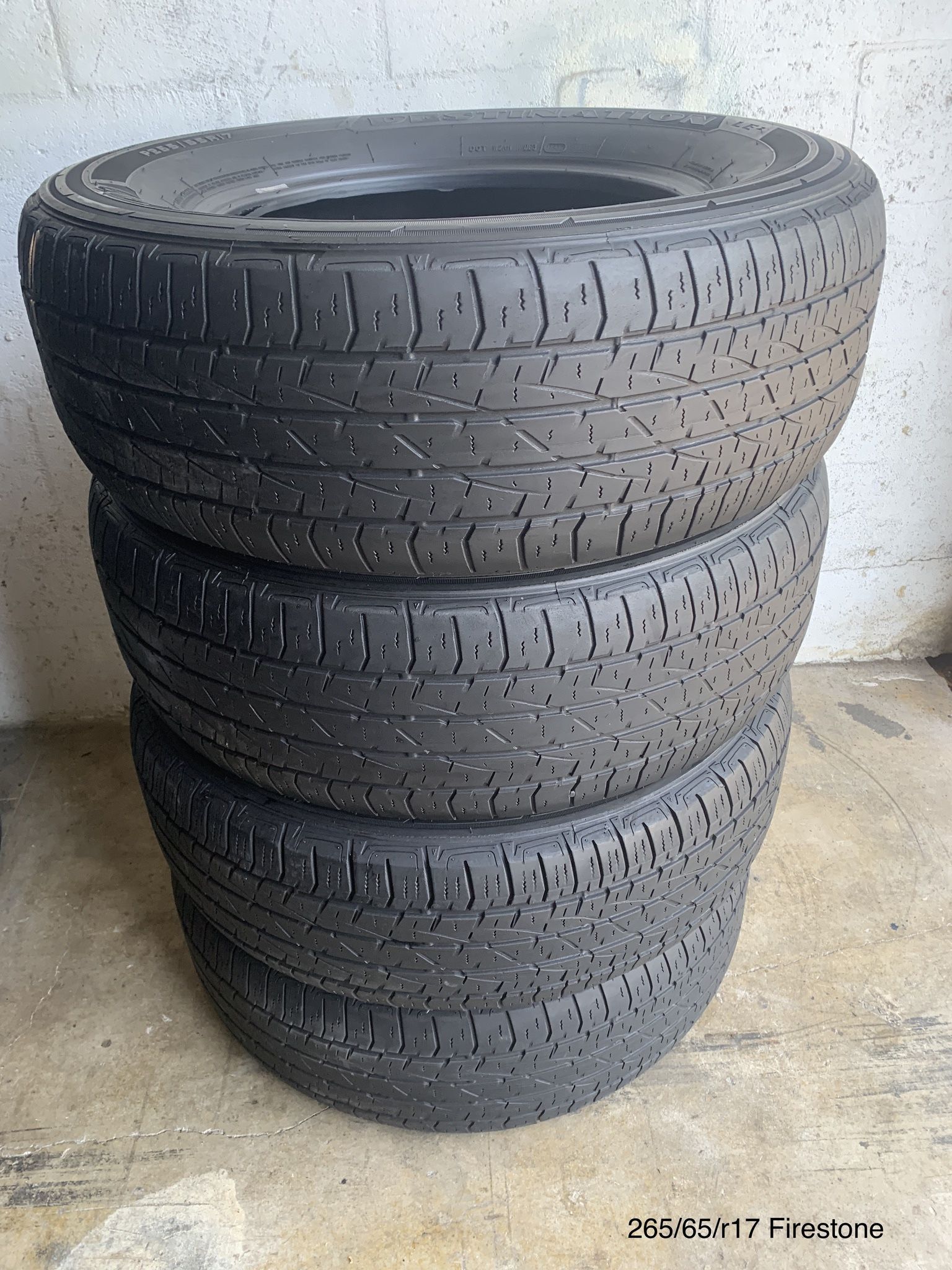 265/65/r17 Firestone All Four (4) tires