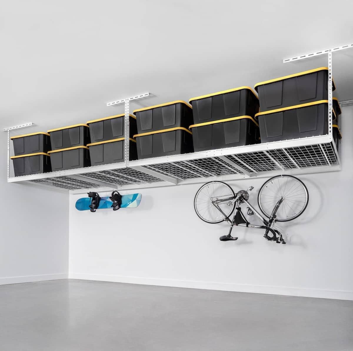 SafeRacks 4' x 8' overhead garage storage rack 2 pack offers an efficient storage solution by utilizing your overhead space. Our overhead racks are de