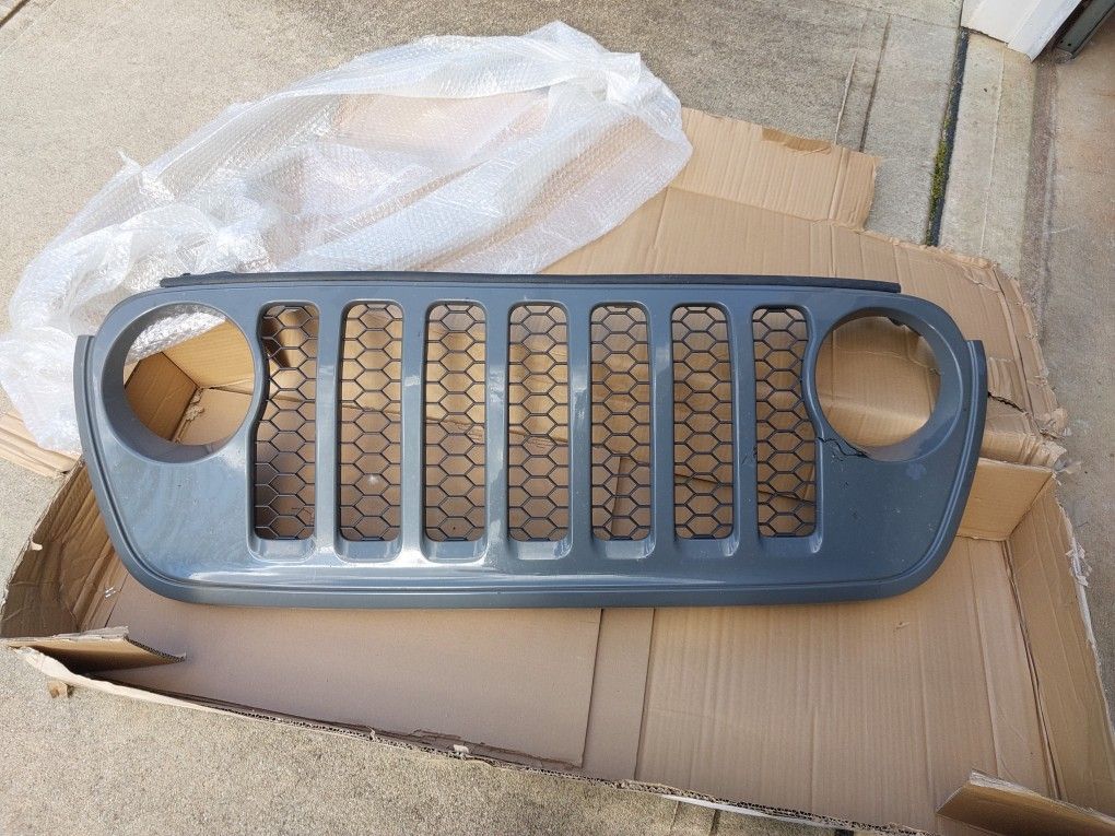 18-22 JEEP WRANGLER JL 20-22 GLADIATOR OEM FRONT GRILLE W/ INSERTS STING GRAY